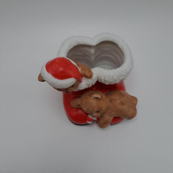 Christmas Around the World House of Lloyd Boots Bears Candy Canes Planter 1988 - Picture 4 of 11